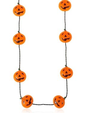 Halloween Light Up Jack-O-Lantern Pumpkin Necklace NWT